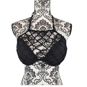 Shade and Shore black bikini rope design top 34C